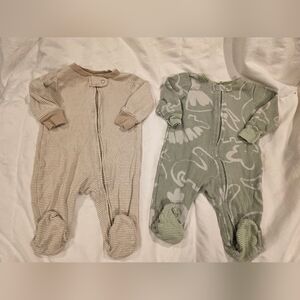 Carter's Cream and Green Kids Footies
